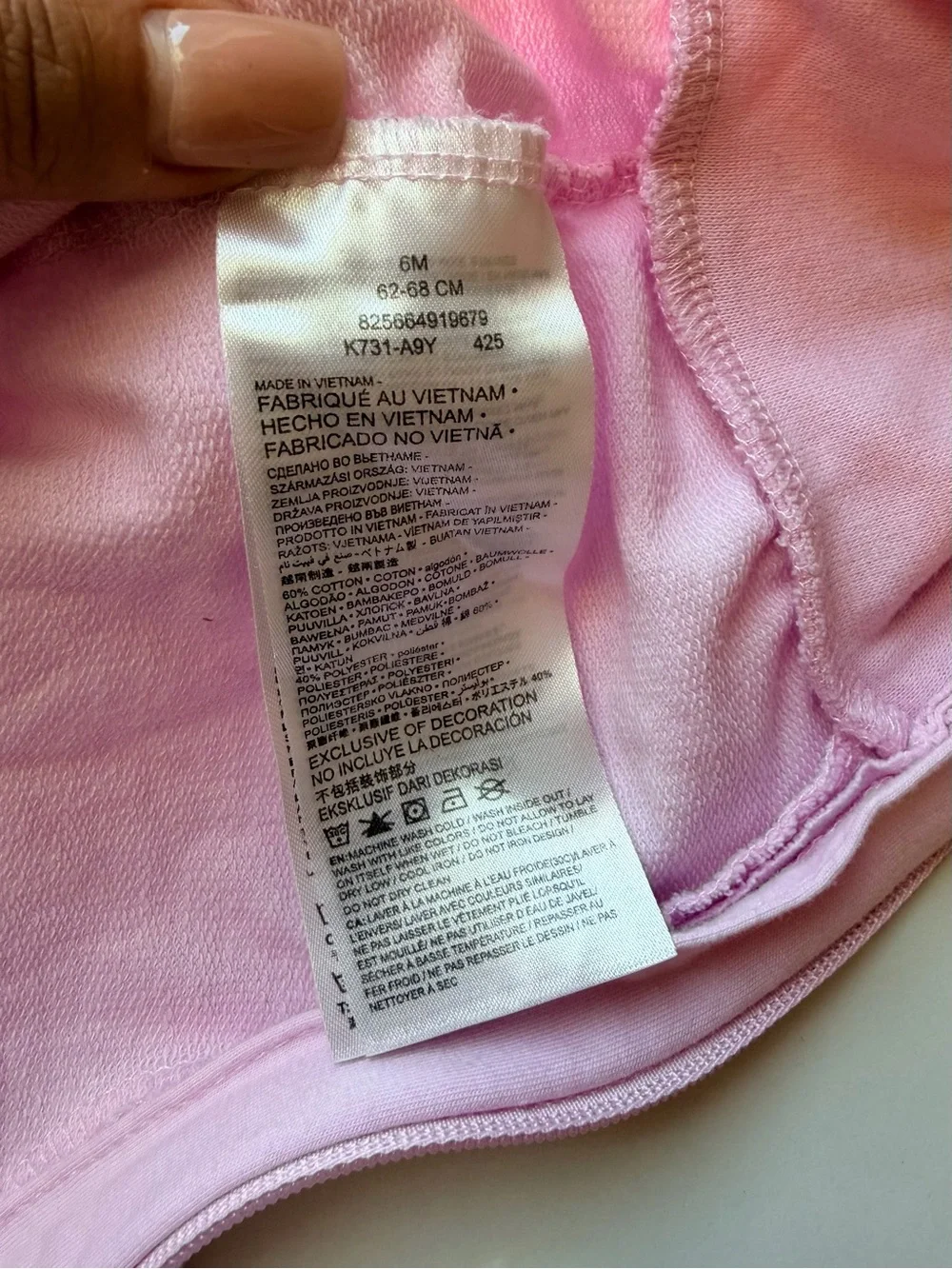 Nike Pink Baby Zip-Up Hooded Size 6 M Romper Like-New